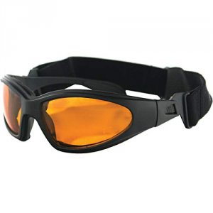 Bobster GXR001A Gxr Sunglass, Black Frame, Anti-fog Amber Lens