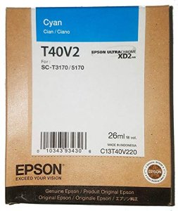 Original Epson T40V220 Ultrachrome Xd2 Ink Cart Cyan