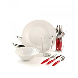 Gibson 92586.24 Home Delightful Dining 24-piece Dinnerware Set In Red 