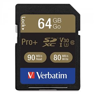 Verbatim 49197 Pro+ 64 Gb Sdxc - Class 10uhs-i (u3) - 90 Mbs Read - 80