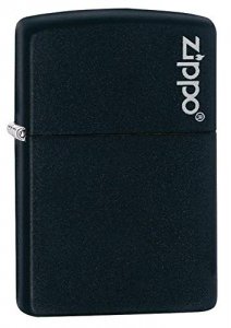 Zippo 218ZL Black Matte Lighter With Signature Logo