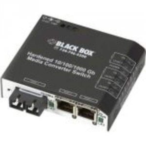 Black LBH2001A-H-LX Hardened Media Converter Switch, 10-100