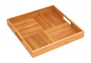 Clipper 8866 Bamboo Square Tray Criss Cross