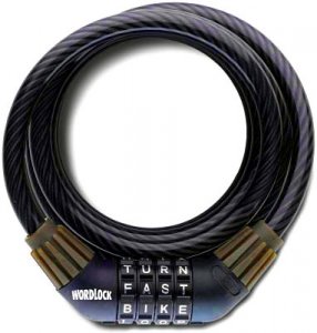 Wordlock CL-411-BK Combination Resettable Cable Lock (black) Hbc