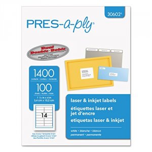 Avery 30602 Pres-a-ply (1 13 X 4) (white Laser) (14 Labelssheet) (100 