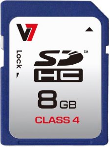 V7  Vasdh8gcl4r-1n 8 Gb Sdhc - Class 4 - 10 Mb-s Read - 4 Mb-s Write -