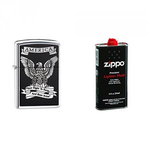 Zippo 28290 High Polish Chrome Second Amendment Eagle Lighter