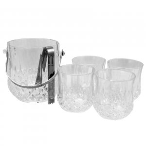 Gibson 92633.06 Home Jewelite 6 Piece Glass Ice Bucket Set