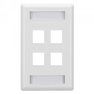 Black WPT476 Gigastation2 Wallplate, 4-port Single-gang, White