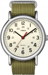 Timex T2N651 Weekender Slip-thru Watch - Olive Green