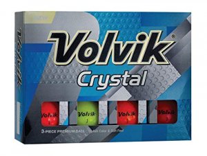 Volvik 9733 Crystal 3 Pc Assorted Golf Balls-pinkorg Yellowgrn