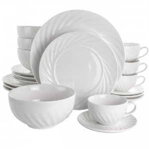 Elama EL-DELUXECLANCY Deluxe Clancy 20 Piece Porcelain Dinnerware Set 