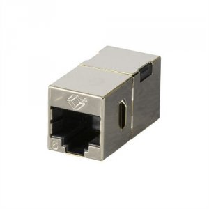 Black FM608 Cat6 Straight-through Coupler, Shielded,