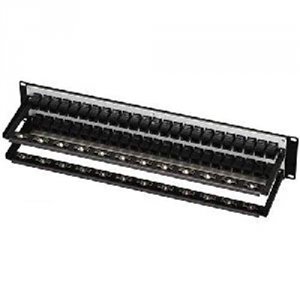 Black JPM808A-R2 Cat5e Feed-through Patch Panel, Unshield