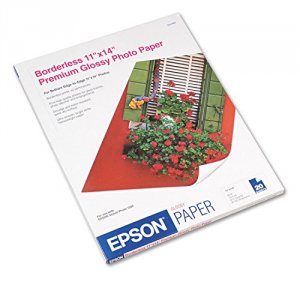 Epson S041466 Premium Glossy Photo Paper, Borderless, 11in X 14in