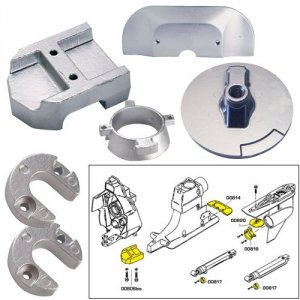 Tecnoseal CW52028 Magnesium Anode Kit For Mercury Alpha 1 Gen 2