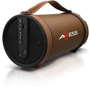 Axess SPBT1033-BR Portable Bluetooth Indooroutdoor 2.1 Hi-fi Cylinder 