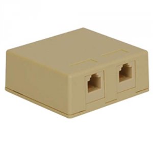 Cablesys IC625SV2IV Surface Mount Box  6p6c  2 Voice Ez  Ivory