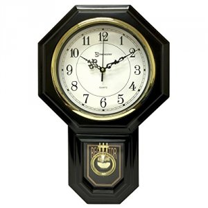 Timekeeper 180BWAC Essex 18.75 Modern Pendulum Wall Clock (black)