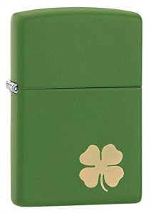 Zippo 21032 Windproof Lighter Lucky Cliover Design Green Matte Finish