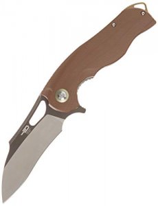 Bestech BG08B-2 Bestech Rhino Folder 3.625 In Gray Satin Plain Beige G