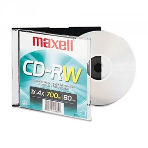 Maxell 630010 Disc, Cd-rw 80 Min, Branded, Slimline