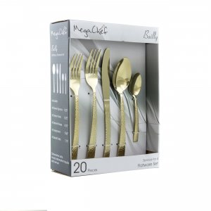 Megachef MCFW-BAILY-LIGHTGOLD Baily 20 Piece Flatware Utensil Set, Sta