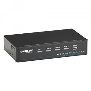 Black AVSP-DVI1X4 1 X 4 Dvi-d Splitter Withaudio And Hdcp