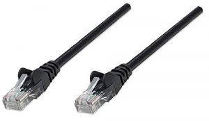 Intellinet 338387 5 Ft Black Cat5e Snagless Patch Cable