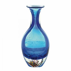 Accent 10018101 Blue Art Glass Bottleneck Vase