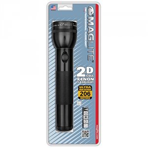 Maglite S2D016 Heavy-duty Incandescent 2-cell D Flashlight, Black