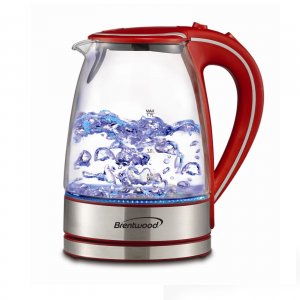 Brentwood KT-1900R Tempered Glass Tea Kettles, 1.7-liter, Red