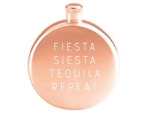 Bulk MK318 Fiesta Siesta 3 Oz Rose Gold Flask