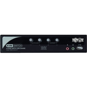 Tripp B006-VUA4-K-R 4-port Desktop Kvm Switch Audio, 2-port Usb, On-sc