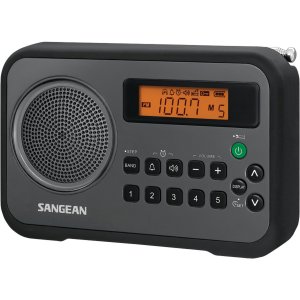 Sangean PR-D18BK Am And Fm Digital Portable Receiver With Alarm Clock 