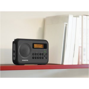 Sangean PR-D18BK Am And Fm Digital Portable Receiver With Alarm Clock 