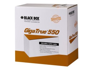 Black EYN870A-PB-1000 Gigatrue 550 Cat6 Bulk   1000ft, Pvc, Blue Plbox