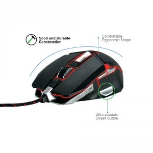 Riotoro  Aurox Mouse - Optical - Cable - Black - Usb - 10000 Dpi - Mac