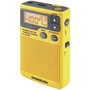 Sangean DT-400W (r) Dt-400w Digital Amfm Pocket Radio With Weather Ale