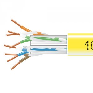 Black EYN873B-PB-1000 Gigatrue 550 Cat6 Bulk Pln, Yellow, 1000