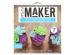 Bulk UC093 Leisure Arts Kit Mini Maker Blue Felt Succulent