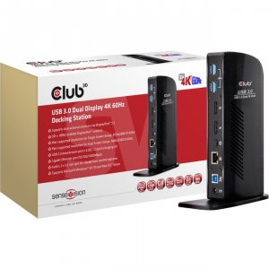 Club 9V2813 Usb 3.0 Dual Display 4k 60hz Docking Station - For Noteboo