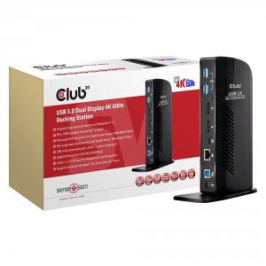 Club 9V2813 Usb 3.0 Dual Display 4k 60hz Docking Station - For Noteboo