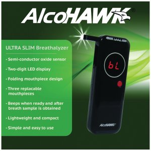 Hawk RA51187 Alco Ah2800s Precision Ultra Slim Breathalyzer With 3-pac