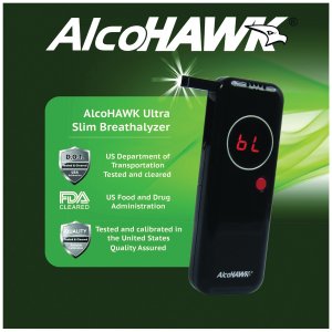 Hawk RA51187 Alco Ah2800s Precision Ultra Slim Breathalyzer With 3-pac