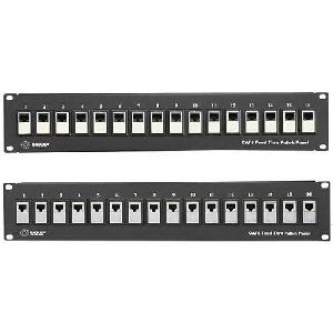 Black JPM804A-R2 Cat5e Feed-through Patch Panel, Shielded