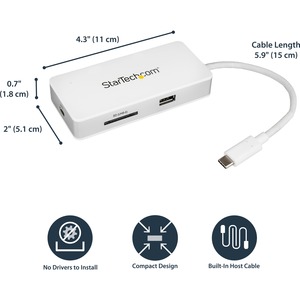 Startech 2NV843 .com Usb C Multiport Adapter - 4k Hdmi - Sd - Sdhc - S