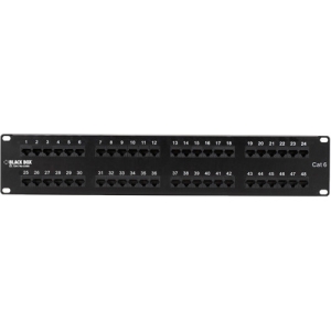 Black JPM648A Economy Cat6 Patch Panel, 48-port 2u