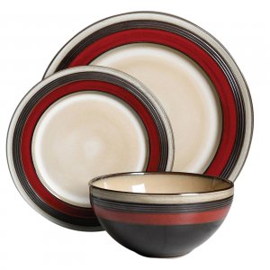 Gibson 116857.12 Elite Everston 12-piece Dinnerware Set In Red