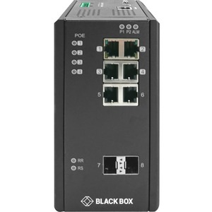 Black LIE1082A Industrial Gigabit Ethernet Managed L2+ Switch - Poe+, 